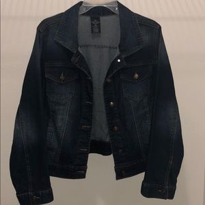 Crop Navy-Blue Jean Jacket